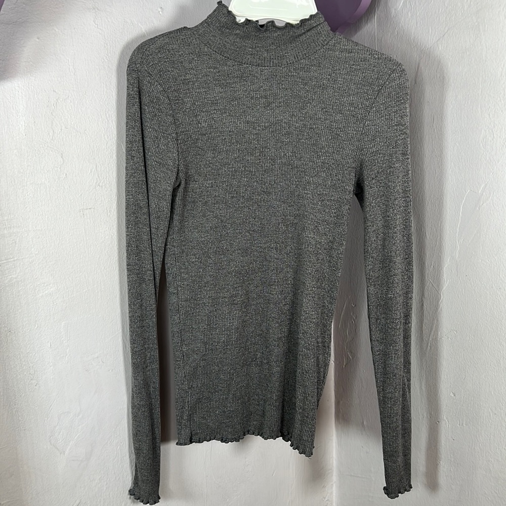 Topshop Ruffle Turtleneck Long Sleeve